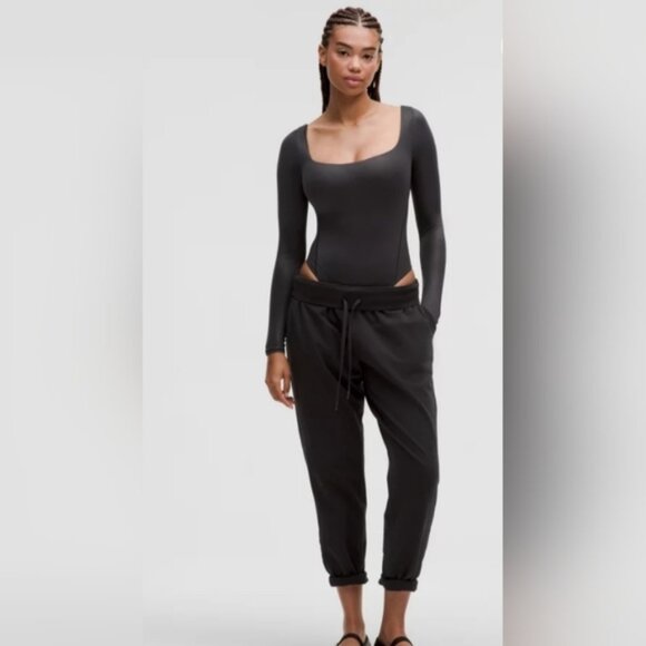 None Tops - NWT Wundermost UltraSoft Nulu SquareNeck LongSleeve BodysuitShine Black M